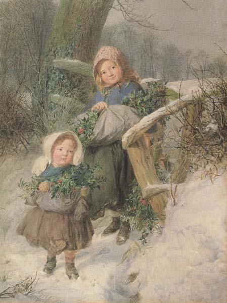 Frederic james Shields,ARWS The Holly Gatherers (mk46) France oil painting art